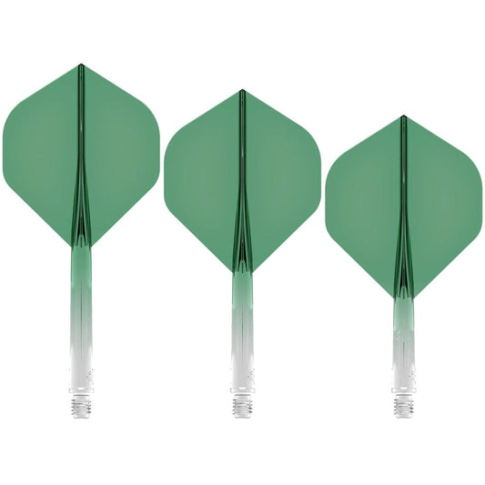 Flights - Mission - Force 90 - Moulded Flight & Shaft - No2 - Transparent Green