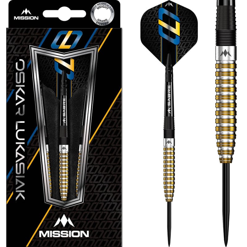Darts - Mission - Oskar Lukasaik Darts  - Black & Gold PVD - 22g